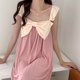 thumbnail image 1 of Camisón de estilo coreano con lazo para mujer, vestido de noche con cuello cuadrado, ropa de dormir para el hogar, pijama de manga corta con pétalos de encaje, Verano, 1 of 4
