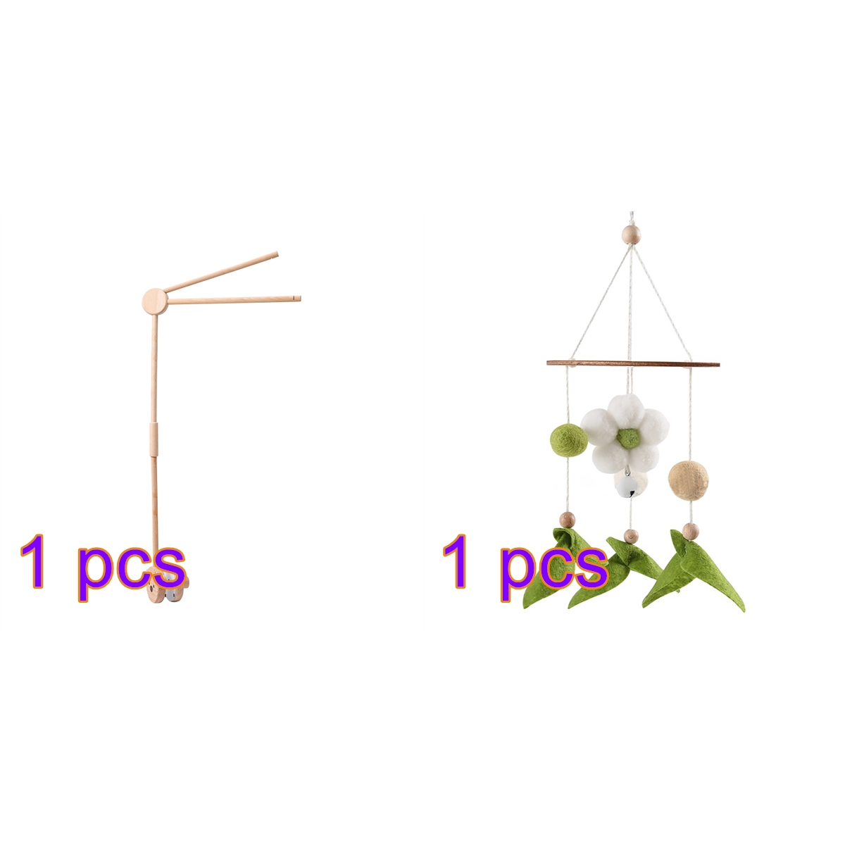 Hand-Woven Baby Bed Bell Mobile – Wooden Pendant Toy for Crib, Nursery, Car, Office & Travel – Soothing & Decorative Infant Toy
