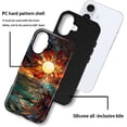 thumbnail image 4 of Case for iPhone 16, 2 in 1 PC Hard Shell Silicone Inner Bumper Anti-Scratch Full-Body Cover Shockproof Slim Design Stained Glass Sun Waves, 4 of 7