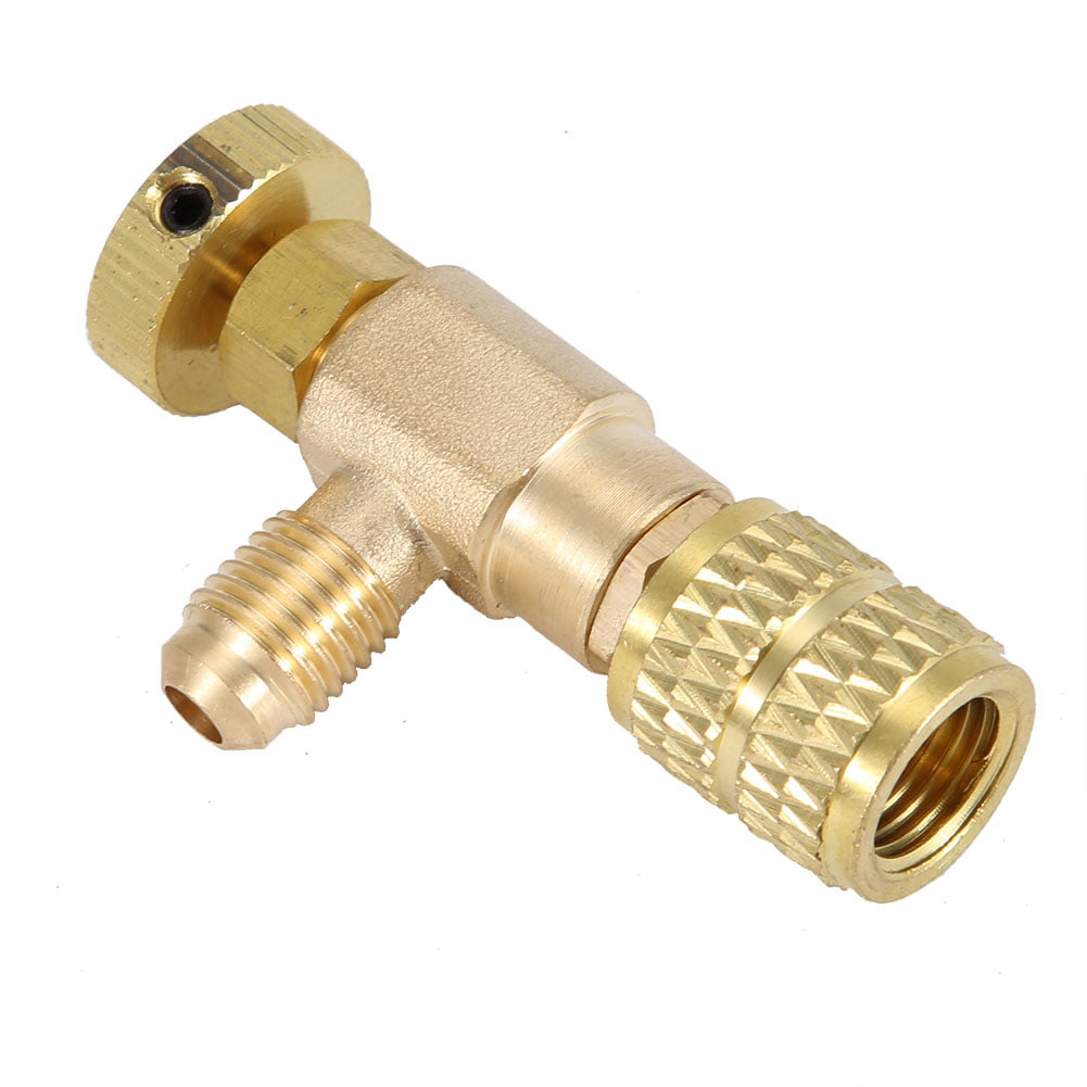 1/4 Safety Valve A/C Refrigeration Charging Adapter For R22/R410A Coupler 
