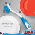 thumbnail image 3 of LOLA Pro Dish Brush w/ Comfort Non-Slip Rubber Handle, Built-in Food Scraper - 2 CT, 3 of 5