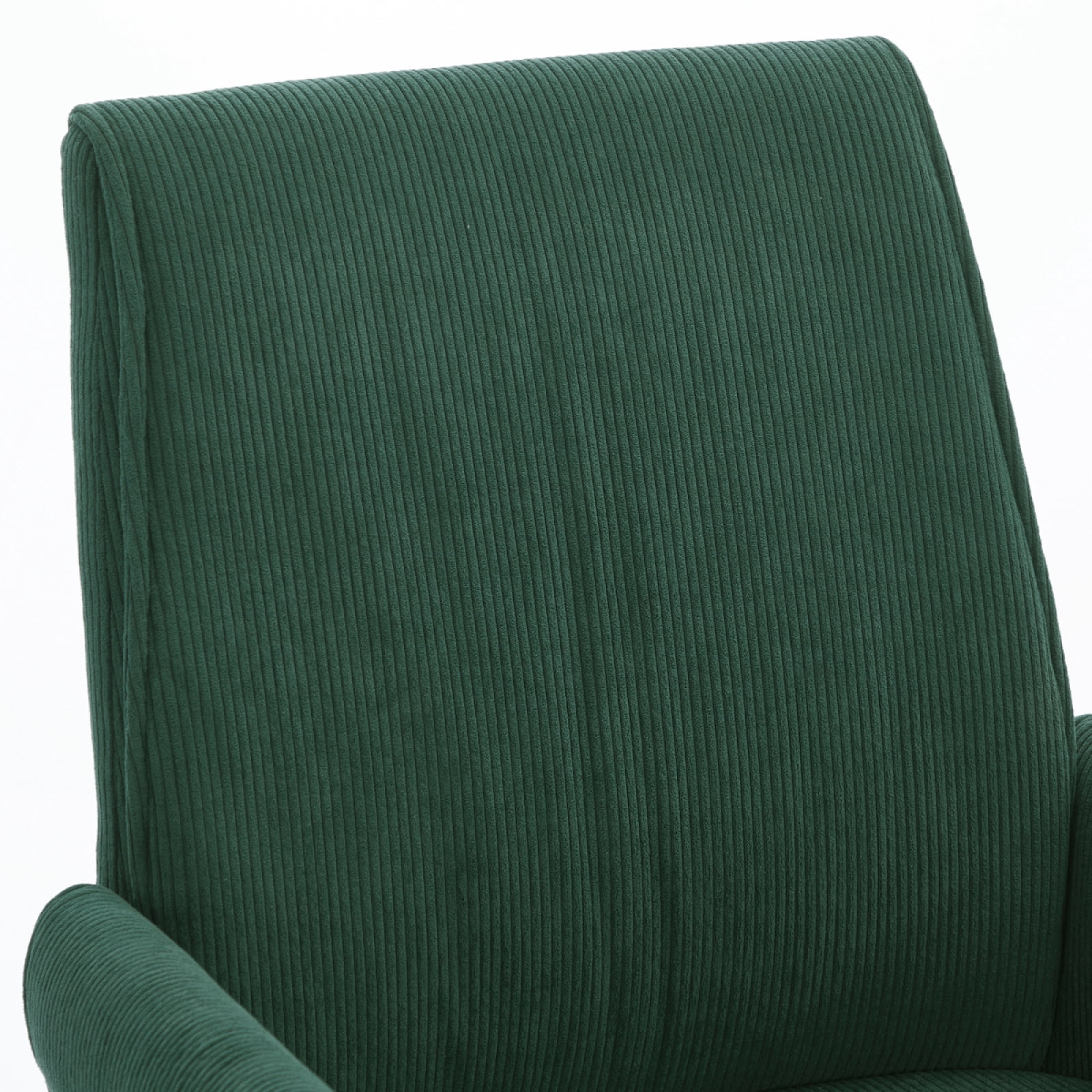 Stripes Corduroy 360° Swivel Desk Chair, Gold Base Adjustable Height Home Office Armchair with Wheels, Ergonomic Mid-Back Comfy Computer Chair for Home Study Living Room Bedroom, Green