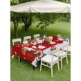thumbnail image 3 of Outdoor Tablecloth with Umbrella Hole and Zipper, Red Christmas Rectangle Table Cloth 60x120 Inch Waterproof Tablecloth, Santa Snowman Xmas Gifts Snowflake Winter Picnic Table Cover for Patio Camping, 3 of 7