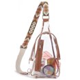 thumbnail image 1 of Bolso bandolera transparente aprobado por el estadio para mujer con correa de hombro ancha, bolso bandolera transparente de PVC, bolso de pecho pequeño con correa ajustable, 1 of 6