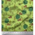 thumbnail image 1 of Soimoi Poly Georgette Fabric Bag,Direction Compass & Shoes Travel Print Fabric by The Yard 52 Inch Wide, 1 of 3