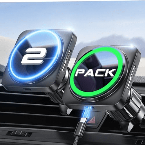 2 Pack Fits Magsafe Car Mount Charger for iPhone 16 Car Mount, [Heat Dissipation] 15W Magnetic Wireless Car Charger, 2025 Mag Safe Car Charger Mount Vent Charger for iPhone 15 Pro Max 14 13 12