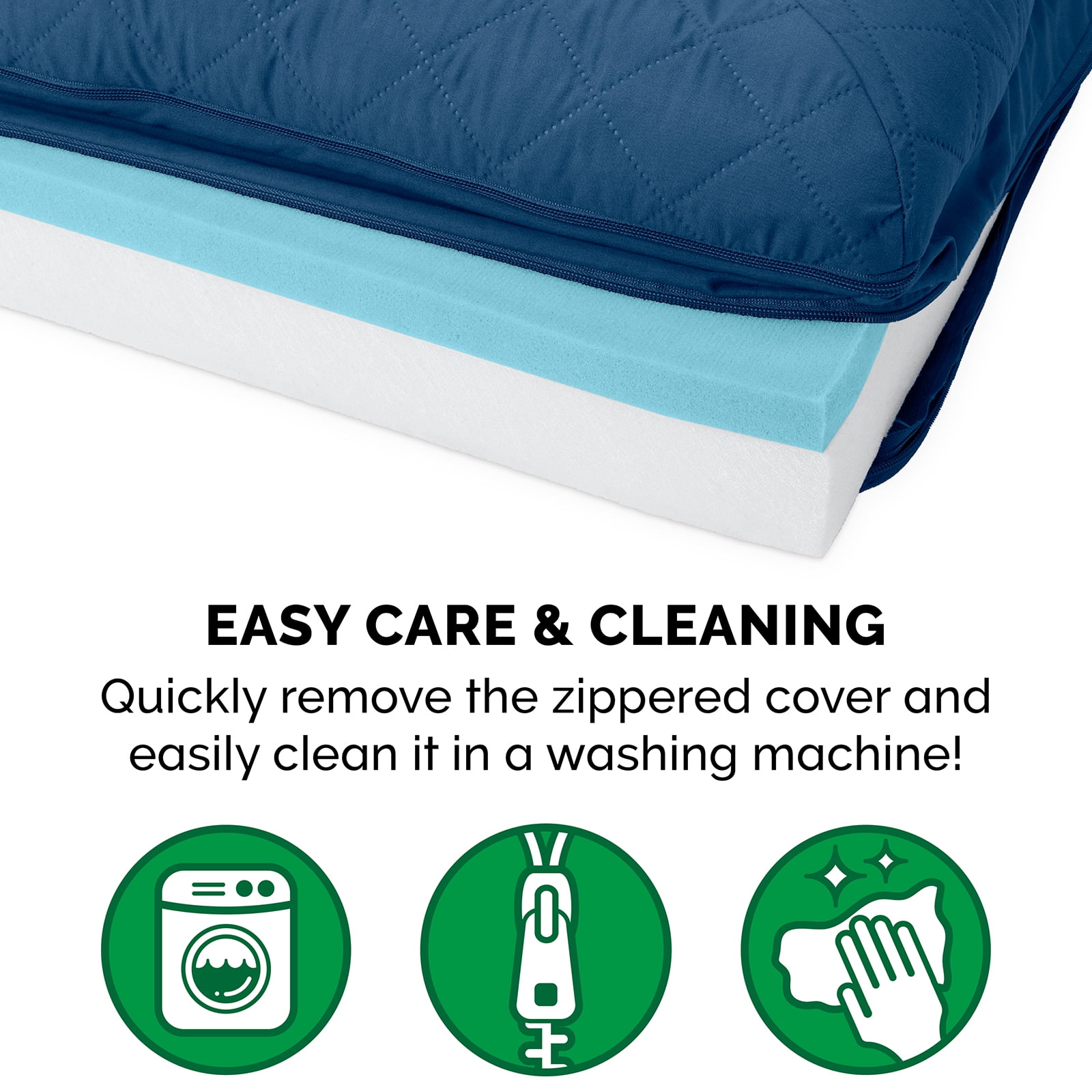 FurHaven Pet Products Quilted Cooling Gel Top Sofa Pet Bed for Dogs & Cats - Navy, Jumbo