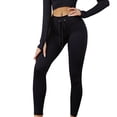 thumbnail image 2 of Jumpingount Mallas acanaladas para mujer, pantalones de Yoga con cordón de rayas sin costuras para Fitness, mallas inferiores de cintura alta para Prendas para la parte inferior del cuerpo Negro Jumpingount AP019312-03, 2 of 6