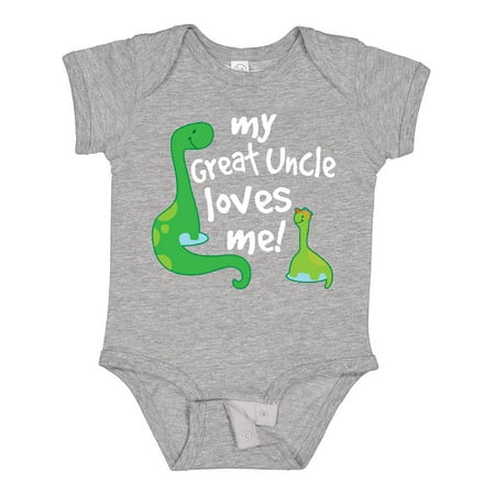 

Inktastic My Great Uncle Loves Me Dinosaur Gift Baby Boy Bodysuit