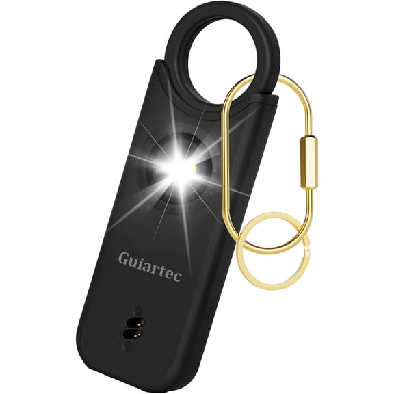 Rechargeable Personal Safety Alarm for Women 135 dB Loud Self Defense Keychain Siren with LED Strobe Light Personal Emergency Security Safe Devices Key Chain Alarms for Women Kids Elderly (Black)