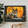 thumbnail image 4 of Lotusprinthandmade Wolf on Moon Background Abstract Canvas 1.5in 18" x 12", mystical wolf canvas art, moon and wolf design wall decor, abstract nature-themed canvas, 4 of 5
