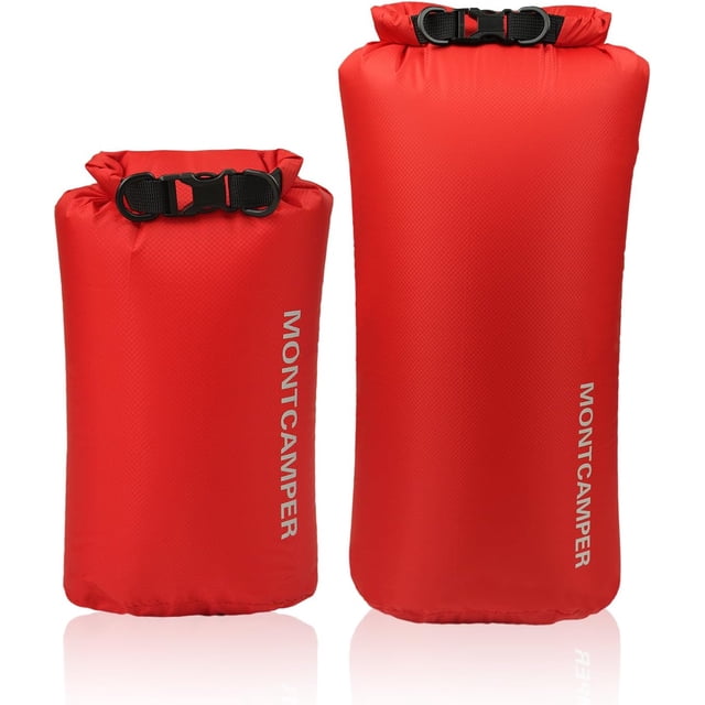 30D Nylon Waterproof Storage Sack for Camping, Hiking and fishing- Roll Top Closure-Portable Waterproof Dry Bag-Keeping Luggage Dry and Organized(5L/Red)
