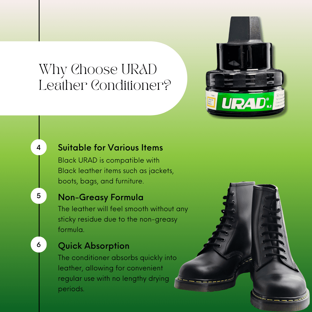 URAD Black One Step All-in-One Leather Conditioner in 50ml Jar