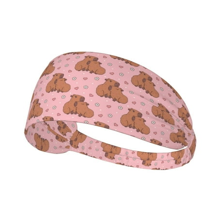 Heart capybara Headbands for Women Men Workout Elastic Sweat Band for Yoga Running Cycling Gym Exercise Non Slip Head Bands for Women s Hair