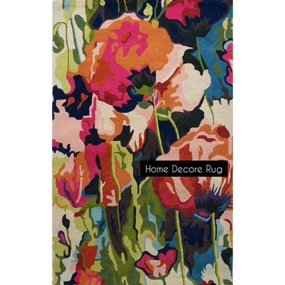 Hand-Tufted Floral Design Area Rug – Modern Elegance for Any Room