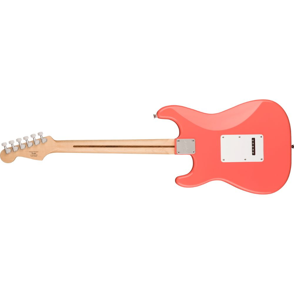 Squire Sonic Stratocaster Electric Guitar, Tahitian Coral, Maple Fingerboard, White Pickguard
