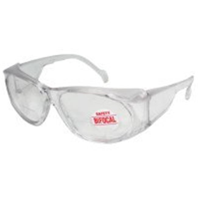 Bifocal Safety Glasses, 2.00 Diopter, Clear