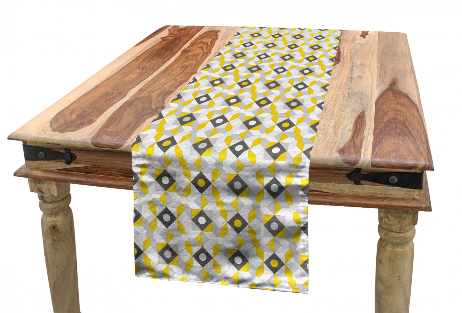 Sixties Inspired Triangles with Grunge Effect Colorful Geometric Retro Pattern Dining Room Kitchen Rectangular Runner Ambesonne Vintage Table Runner 16 X 90 Multicolor