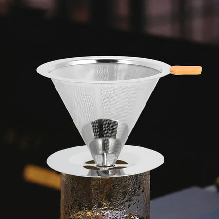

Coffee Maker Filter 304 Stainless Steel Reusable Coffee Basket Filtering Machine Kitchen Cafe For Home