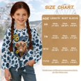 thumbnail image 7 of Xoenoiee Highland Cattle Sunflower Print Girls Long Sleeve Shirts Soft T-Shirts Crewneck Basic Tees Tie Knot Boho Shirt Blouses for Kids Teen Girls Tops Clothes, 9-10 Year, 7 of 7