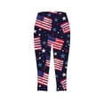 thumbnail image 4 of XIAfhje Leggings For Women Tummy Control The USA 4th of July Patriotic Leggings Summer Elastic High Waisted Printing Capris Leggings Yoga Pants Butt Lifting Leggings Workout Gym Running, 4 of 5