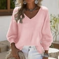 thumbnail image 2 of Kaemgyyd Sweaters for Women Fall Oversized V Neck Cozy Shirt Cute Casual 3/4 Sleeve Boho Tops Trendy Beach Clothing, 2 of 3