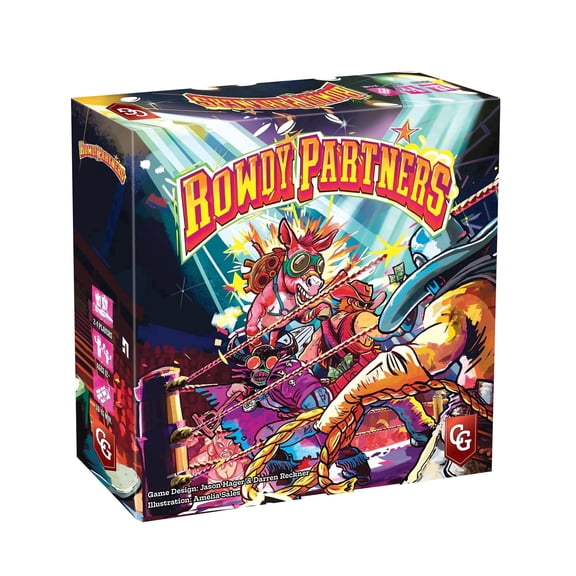Capstone Games Rowdy Partners – Strategy Card Game for 2-4 Players, 30-Minute Playtime, Fun Family Game Night, Cooperative Wrestling Game