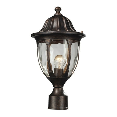 Estate Outdoor Post Mount New Product ELK Lighting The Glendale 1 Light Outdoor Post Mount In Regal Bronze And Water Glass 45005/1 Sold By VaasuHomes ()