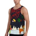 thumbnail image 2 of Pofeuu Merry Christmas Elk Print Men's Workout Tank Tops Sleeveless Muscle Gym Shirt Quick Dry-3X-Large, 2 of 7