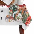 thumbnail image 4 of Red Christmas Table Cloth Waterproof Tablecloths, Snowman Xmas Tree Poinsettia Eucalyptus Tablecloth Dining Table Cover for Kitchen Party Tabletop Outdoor, Rectangle Tablecloth 52x70 Inch, 4 of 9