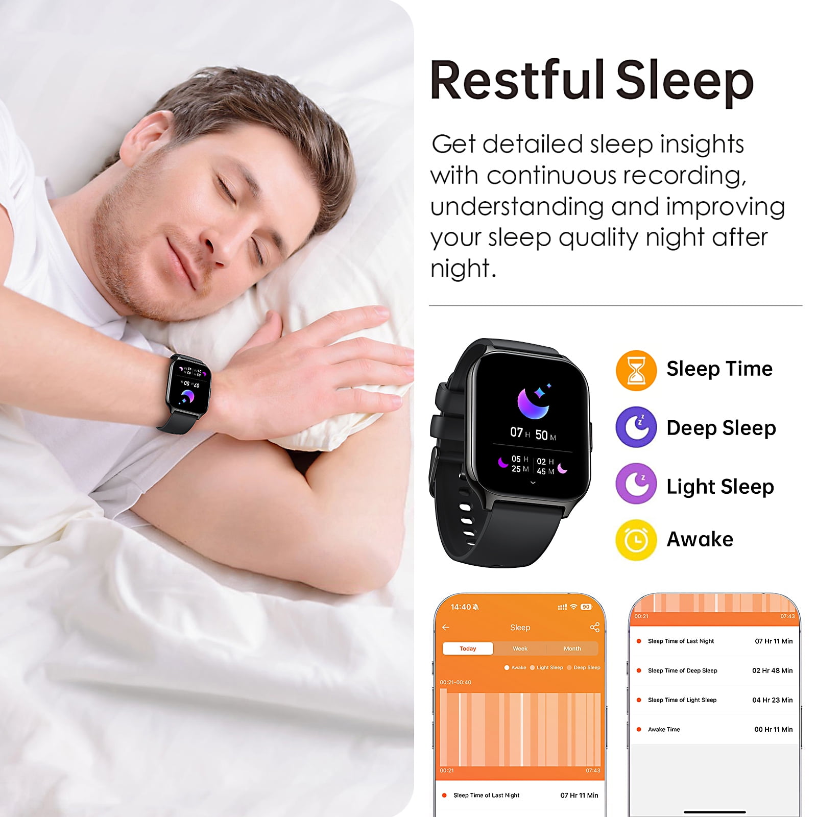 Smart Watch for Android and iPhone, TIGRADE Answer/Make Call Smartwatch for Men Women Waterproof, 23 Sport Modes, Fitness Activity Tracker, Heart Rate
