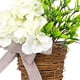 thumbnail image 4 of Cesta de flores para puerta principal, colgador de puerta de crema, decoraciones de primavera, corona de primavera y verano, 4 of 5