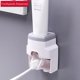 thumbnail image 2 of 1 dispensador automático de pasta de dientes para montaje en pared y soporte pequeño para cepillos de dientes, exprimidor de pasta de dientes para ducha familiar, baño, baño, regalo para niñ, 2 of 5