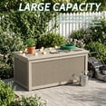 thumbnail image 6 of fazzn 260 Gallon Resin Deck Box Outdoor Indoor Waterproof Storage Box for Patio Furniture Pool Accessories Storage for Cushion Garden Tools (Brown pattern), 6 of 6