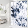 thumbnail image 2 of Cortina de ducha Litabel azul marino con estampado floral, 180 x 180 cm, 2 of 6