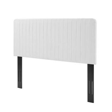 Tufted Headboard, King and CA King Size, White, Fabric, Bedroom, Modern Contemporary HB35187