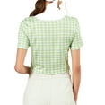 thumbnail image 3 of Lovito Cute Gingham Crop T-Shirts, 3 of 5