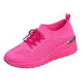 thumbnail image 2 of Womens Sneakers Comfortable Fashion Shoes, Lightweight Anti Slip Casual Tennis Walking Shoes for Gym Travel Work,Hot Pink Size 41, 2 of 6