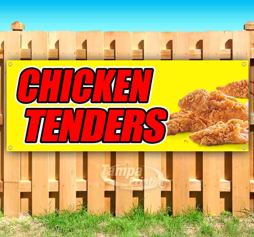 Chicken Tenders 13 oz heavy duty vinyl banner sign with metal grommets, new, store, advertising
