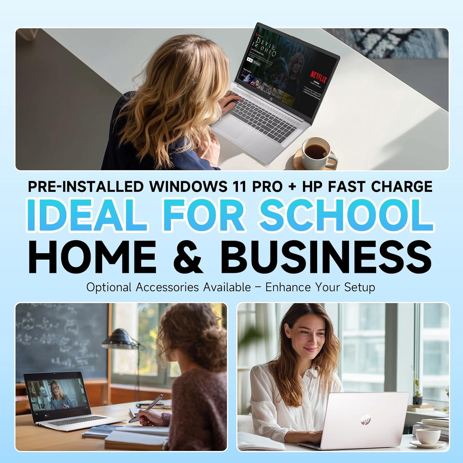 HP 17.3 inch Flagship Touchscreen Laptop, AMD Ryzen 5 7530U, 8GB RAM, 512GB SSD, Windows 11 Pro, 17.3" HD+ BrightView Display, AI-Powered Copilot, Wi-Fi 6