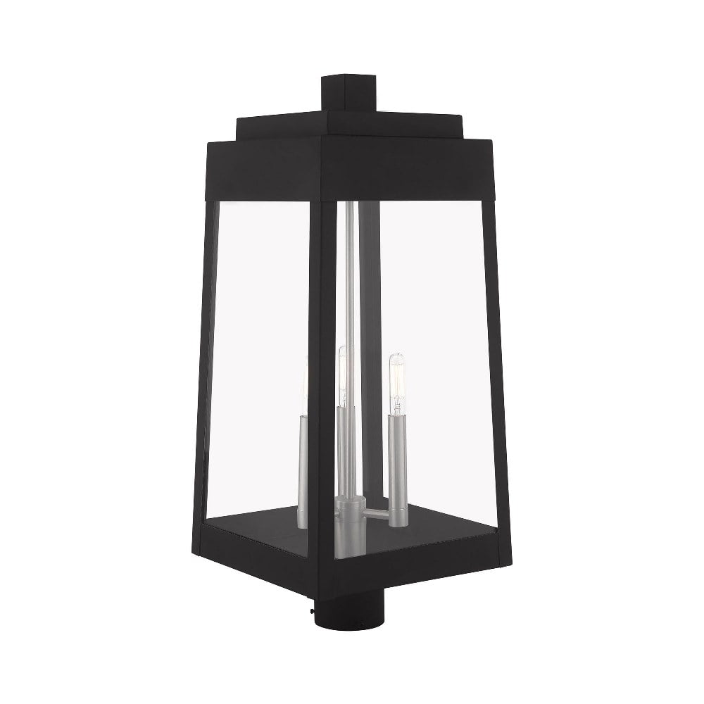 Livex Lighting - Oslo - 3 Light Outdoor Post Top Lantern in Mid Century Modern