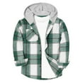 thumbnail image 3 of WOYY Little Boys Hooded Plaid Jacket Long Sleeve Shirt Casual Outerwear, Sizes 6-7, 3 of 4