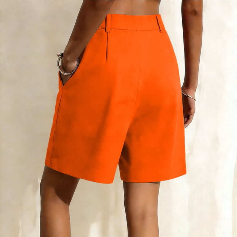 orange dress shorts womens COS Women's Pleated Belted Shorts in Orange | Linen