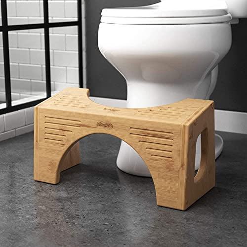Tabouret de Toilette en Bambou, Hauteur Réglable de 17 à 24 cm, Tabouret  Salle de Bain