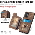 thumbnail image 4 of Phone Case for Samsung Galaxy A32 4G 6.4 inch Wallet Cover with Screen Protector and Wrist Strap Lanyard RFID Credit Card Holder Ring Stand Cell Accessories A 32 32A S32 G4 SM-A325M/DS Women Men Brown, 4 of 13