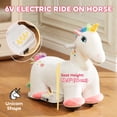 thumbnail image 4 of Qaba 6V Kids Ride on Unicorn with Music Forward, Aged 18-36 Months, White, 4 of 10
