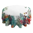 thumbnail image 4 of Round Tablecloth Summer Palm Tree (2) Table Cloth Water Resistant Fabric Oil-Proof Wrinkle Free Soft Table Covers for Dining Kitchen Parties Washable Tabletop Cover 60x60 Inch, 4 of 6