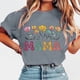 thumbnail image 2 of Tops de Manga Corta de Verano para las Mujeres Imprimir Blusa de Cuello Redondo, Moda Ligera de Poliéster Spandex, 2 of 4
