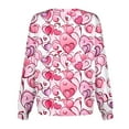 thumbnail image 5 of Valentine's Day Scrub Jacket for Women Long Sleeve Snap Front Nursing Uniform Holiday Love Heart Graphic Workwear Jacket with Pockets 2026 Light pink 5XL, 5 of 5