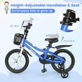 thumbnail image 5 of Costway 16'' Kid's Bike with Removable Training Wheels & Basket for 4-7 Years Old Skyblue, 5 of 9